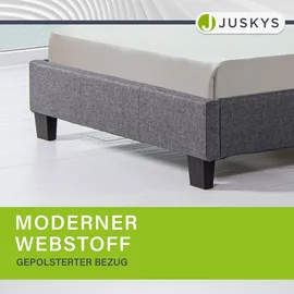 Juskys Polsterbett Paris 90 x 200 cm Grau