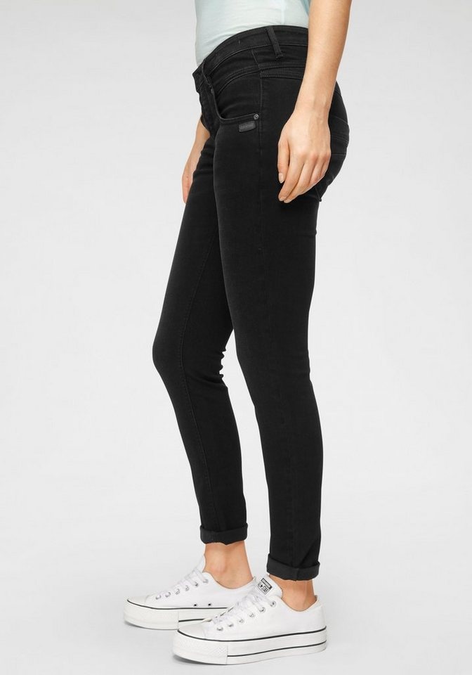 GANG Skinny-fit-Jeans 94Medina mit stylischer halb offener Knopfleiste schwarz 33 (42)