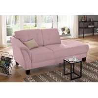 Recamiere HOME AFFAIRE "Trondheim", rosa (altrosa), B:197cm H:89cm T:90cm, Luxus-Microfaser (90% Polyester, 10% Polyamid), Struktur fein (100% Polyester), Flachgewebe (100% Polyester), Sofas, Longchair, freistehend, mit Federkern, Knopfheftung im Rücken, Füße Buche