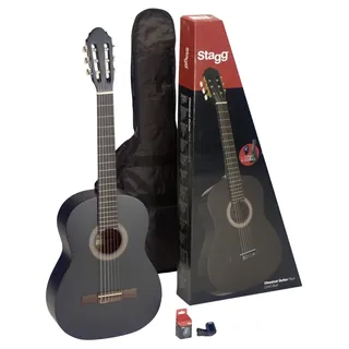 Stagg C440 Klassische Gitarre – Schwarz Gitarren-Set Volle Größe schwarz