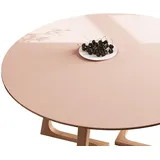 CIEEIN CIEHT PU Tischdecke Tischmatte Schreibtisch Tischfolie Schutzfolie Tischfoli Tischschutz Matte Single Side Wasserdicht Pink Rund 90cm