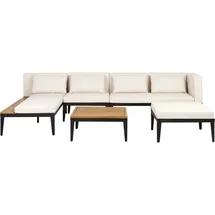 Beliani Lounge Set 3-teilig rechts zertifiziertes Akazienholz Hellbeige