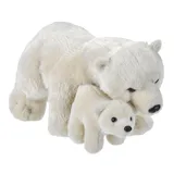 Wild Republic - Kuscheltier, - Mom & Baby Eisbär - Weiß
