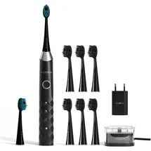 AILORIA SHINE BRIGHT Set Schwarz-Silber + Aufsteckbürsten Charcoal 6 St.
