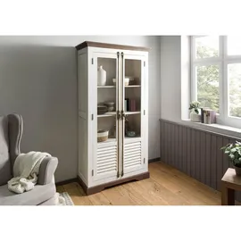 Massivmoebel24 Vitrine TOULOUSE 97 x 45 x 190 cm Weiß