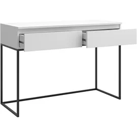 Selsey Schreibtisch Computertisch Bürotisch mit 2 Schubladen, Metallrahmen 120 cm - Weiß