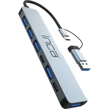 inca IUTP-7T USB 3.2 Gen 1 (3.1 Gen 1) Type-A + Type-C 5000 Mbit/s Grau