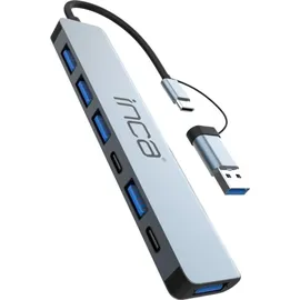 inca IUTP-7T USB 3.2 Gen 1 (3.1 Gen 1) Type-A + Type-C 5000 Mbit/s Grau