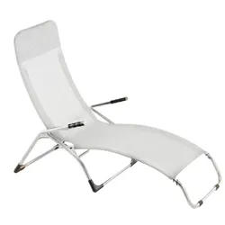 Terrassenliege Samba aus Aluminium, Weiß
