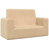 vidaXL Kindersofa 2-sitzer Creme Weich Plüsch Vidaxl