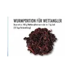 Wurmportion für Wettangler ca 1000g lebende Angelwürmer