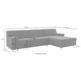 INOSIGN Ecksofa »Jamie, modern und elegant, Fußhöhe 9cm, L-Form, wahlweise mit Bettfunktion