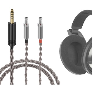 Geekria Apollo Single Crystal Silver Upgrade Audiokabel, kompatibel mit Sennheiser HD800 HD800S HD820, 4,4 mm Ersatz-Kopfhörerkabel für HiFi-Headset (130 cm)