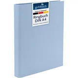 Goldbuch 37 729 Ringbuch A4 Bella Vista Himmelblau, Ordner Maße 32 x 27,5 x 4,5 cm, Hefter mit 4-Ringmechanik und Klemmbügel, Ringordner Format DIN A4, Einband aus Leinen, Heftordner Blau