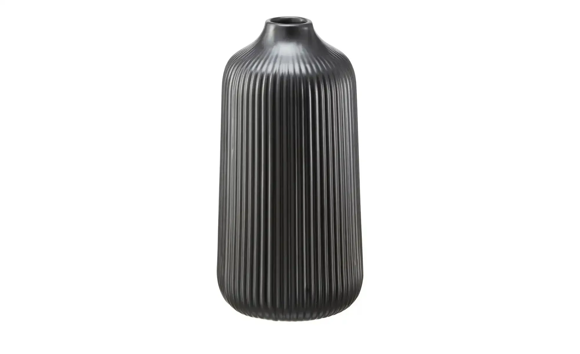 HOME STORY Vase   , schwarz , Dolomite , Maße (cm): H: 20  Ø: 10