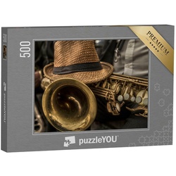 puzzleYOU Puzzle Impression mit Saxophon, 500 Puzzleteile, puzzleYOU-Kollektionen Musik, Menschen