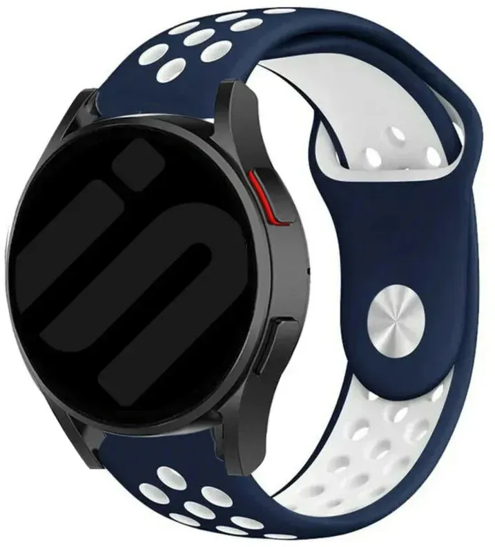 Strap-it Coros Pace 3 Armband Silikon 'Sport' für Coros Pace 3 - Blau/Weiß - Druckknopf Verschluss