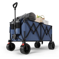 HOMALL Bollerwagen Faltbar Bollerwagen, Handwagen Transportwagen 260L 150KG blau