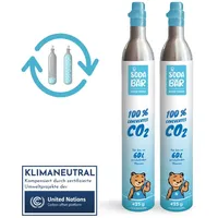 SodaBär© Der kompatible CO2-Zylinder für alle Marken | Praktische 2er Tausch-Box