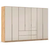 Rauch Drehtürenschrank »Kleiderschrank Kleiderschränke Schrank Garderobe AGORDO mit Glasfront«, mit Außenschubkästen, in 6 Breiten und 2 Höhen MADE IN GERMANY, beige