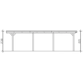 SKANHOLZ Carport Emsland 3,54 x 8,46 m unbehandelt mit EPDM-Dach und Regenrinne