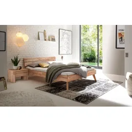 Hasena Massivholzbett Ortona 100 x 200 cm Holz Braun Kernbuche