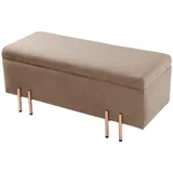 [en.casa] Sitzbank Dals Samt Braun 100 x 40 x 42 cm
