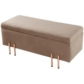 [en.casa] Sitzbank Dals Samt Braun 100 x 40 x 42 cm