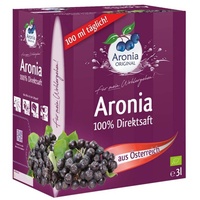 Aronia ORIGINAL Bio Aronia Muttersaft aus österreichischem Anbau | 3 Liter Bio Direktsaft aus 100% Aroniabeeren | Vegan, ohne Konservierungsstoffe, ohne Zuckerzusatz (lt. Gesetz)
