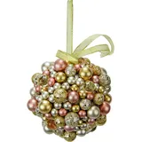 I.GE.A. Dekokugel "Perlenkugel", rosa (rosa, goldfarben), B:11cm H:11cm, Kunststoff, Dekofiguren, Hängekugel, Dekokugel