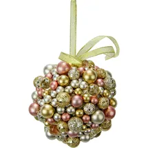 I.GE.A. Dekokugel "Perlenkugel", rosa (rosa, goldfarben), B:11cm H:11cm, Kunststoff, Dekofiguren, Hängekugel, Dekokugel