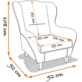 Supellex Ohrensessel mit Hocker | Carpe Diem Beige Kolonial Design