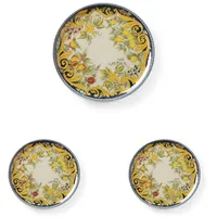 HENDI Pizzateller, Porzellan, Muster: Barockstil, Geschirrspüler und Mikrowellen geeignet, ⌀330mm, gelb/schwarz (Packung mit 3)
