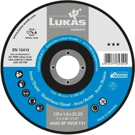 Lukas-Erzett T41 125x1,6x22,23 A46Z-BF AT007237V9802 Trennscheiben-Set 125mm 50St.