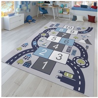 Kinderteppich Kinderteppich Spielteppich Für Kinderzimmer Hüpfkästchen, TT Home, quadratisch, Höhe: 4 mm grau quadratisch - 200 cm x 200 cm x 4 mm