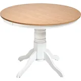 Beliani Esstisch Ø 100 cm braun/weiß