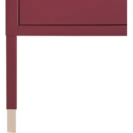 Beliani Nachttisch OSSETT Metall Dunkelrot