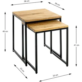 Haku-Möbel Beistelltisch 37333 schwarz / Eiche 2er Set