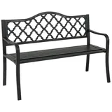COSTWAY Gartenbank (1-St), Metall, für 2-3 Personen, Sitzbank für Balkon schwarz