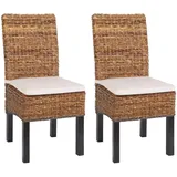 MCW Esszimmerstuhl Loiret 2er-Set Dunkel mit Kissen