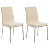 CLP 2er Set Esszimmerstühle Colmar Mit Stoffsitz I Pflegeleichter Gepolsterter Lehnstühle Mit Edelstahlgestell