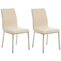 CLP 2er Set Esszimmerstühle Colmar Mit Stoffsitz I Pflegeleichter Gepolsterter Lehnstühle Mit Edelstahlgestell