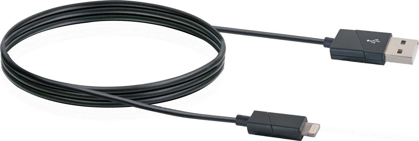 Schwaiger LKW120L 533 Smartphone-Kabel, USB 2.0 A Stecker, Apple® Lightning Stecker, (120 cm), universal einsetzbar schwarz
