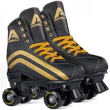 Apollo Rollschuhe Kinder und Erwachsene gold|SCHWARZ 35/38