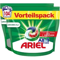 1x Ariel Waschmittel Pods All-in-1, 104 Waschladungen, Strahlend Rein
