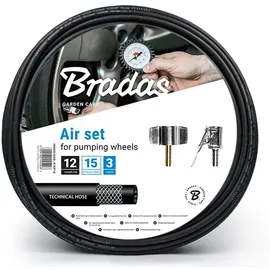 Bradas Druckluft Reifenfüllschlauch Set 3,5m mit Kupplungen Reifenfüller Kfz mit Zubehör Bradas P/KP03,5