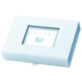 RÖSSLER Papier 14571930001 - Fotobox Baby Boy mit Magnetverschluss, für 13 x 18 cm Bilder, hellblau, 1 Stück