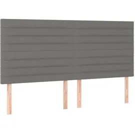 vidaXL Boxspringbett mit Matratze & LED Dunkelgrau 180x200 cm Stoff