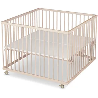 Sämann Laufgitter mit Matratze Cloud Air - natur - Premium Kollektion | Gr.: 100x100 cm