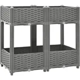 furnicato Hochbeet 80 x 40 x 71 cm Grau